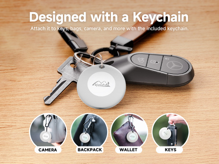 Lifemate Lokalizator GPS Bluetooth LifeTag Tracker Android + etui brelok biały