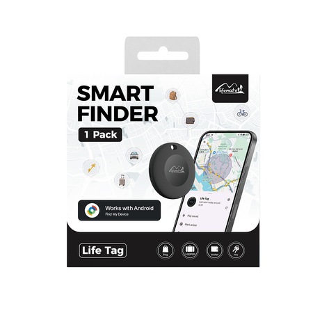 Lifemate Lokalizator GPS Bluetooth LifeTag Tracker Android czarny