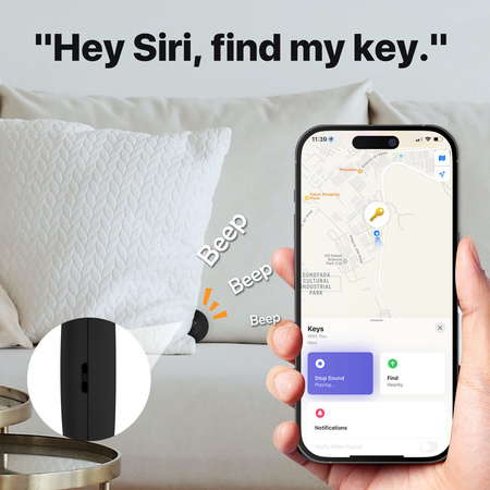 Lifemate Lokalizator GPS Bluetooth LifeTag Tracker Apple biały