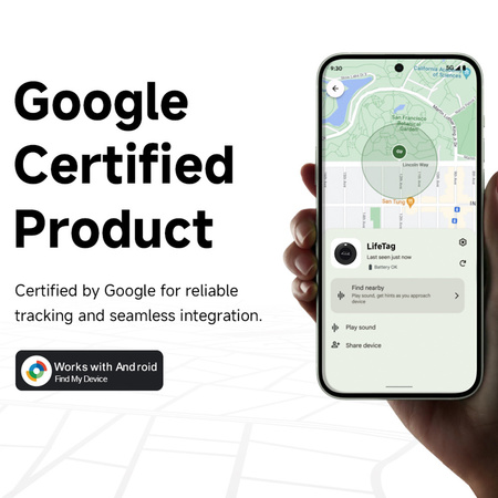 Lifemate Lokalizator GPS Bluetooth LifeTag Tracker Android czarny - 4 sztuki